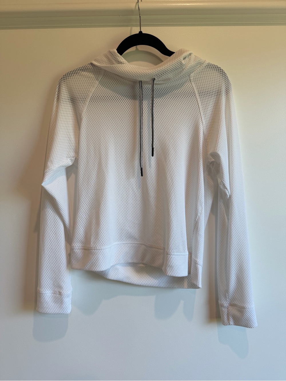 Lucky in Love White Mesh Pullover Hoodie